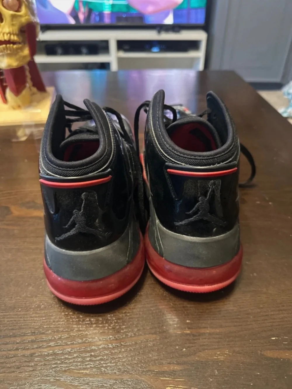 Jordan Kids Black and Red High-Top Basketball Sneakers